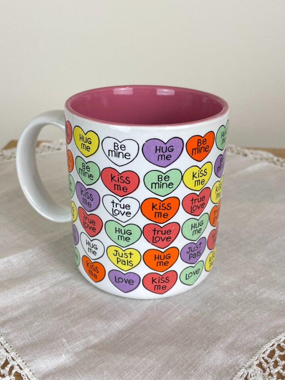 Vintage 80s Enesco Candy Conversation Hearts Mug by Chris Davenport